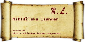 Miklóska Liander névjegykártya